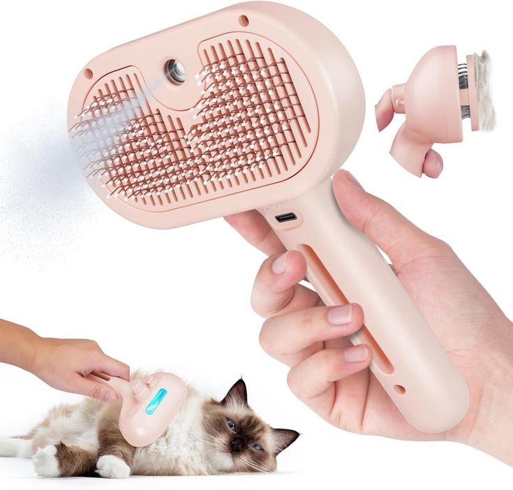 Anti-Shedding Steam Pet Brush for Cats & Dogs | Deep Clean & Loose Fur Removal Tool
