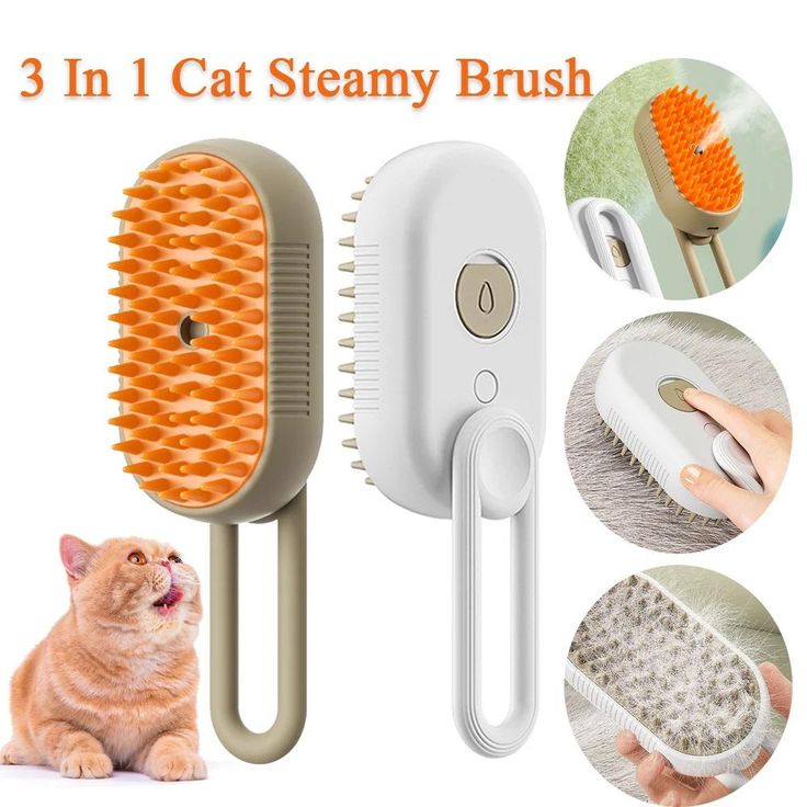Pro Steam brush for Cats &amp; Dogs - Remove Loose Fur, Dirt &amp; Odor Instantly