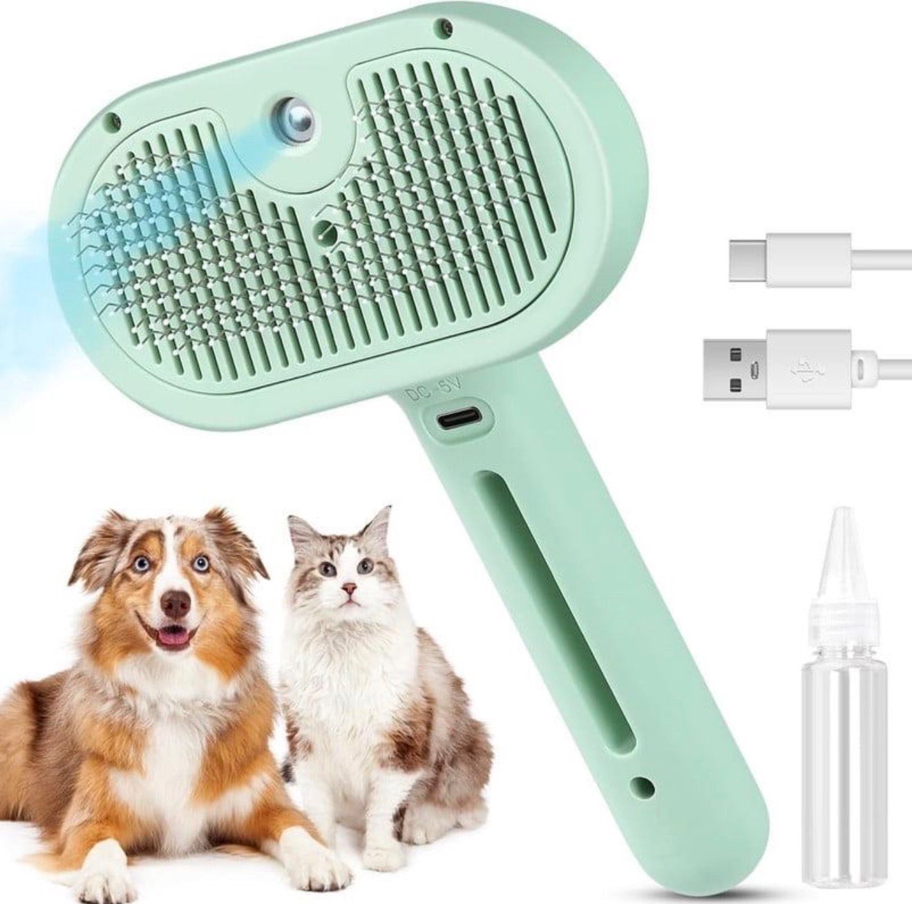 Steam Pet Brush for Cats &amp;amp; Dogs | Anti-Shed &amp;amp; Deep Cleaning Tool